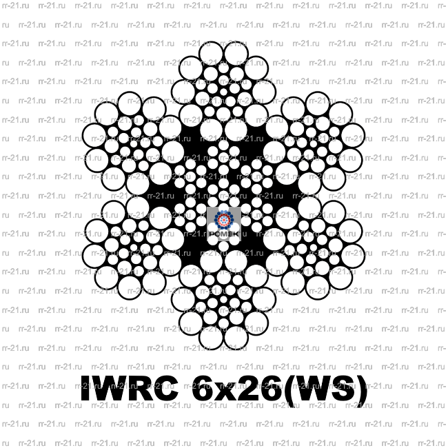 трос IWRC 6xWS(26) 8 мм