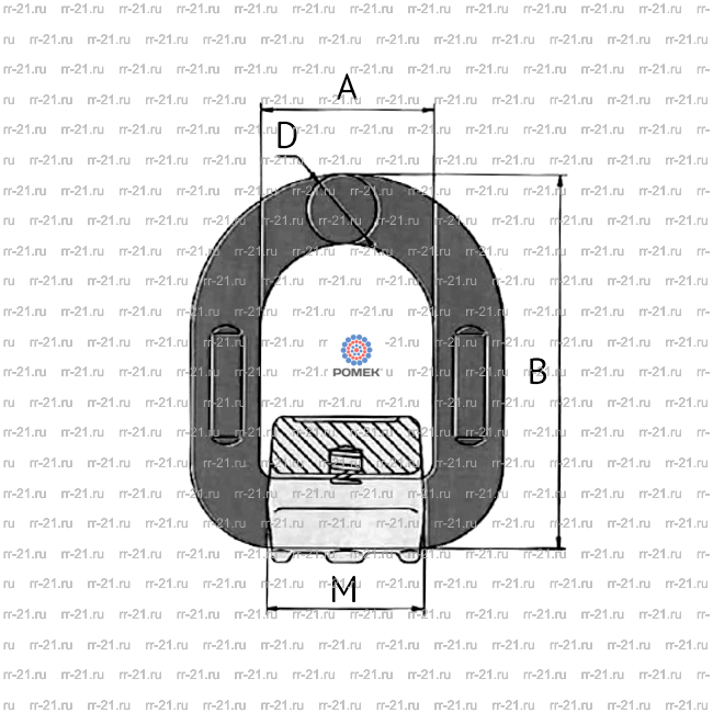 Петля грузовая приварная г/п 8,0т (МВS=32т)